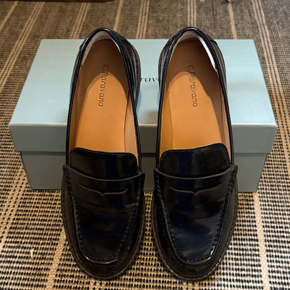 Charvano Classic Black Leather Loafers